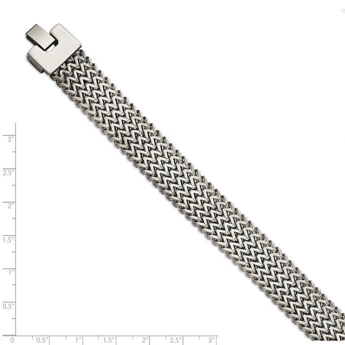 Chisel Brand Jewelry, Stainless Steel Polished Woven Men's Bracelet