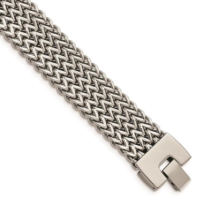 Chisel Brand Jewelry, Stainless Steel Polished Woven Men's Bracelet