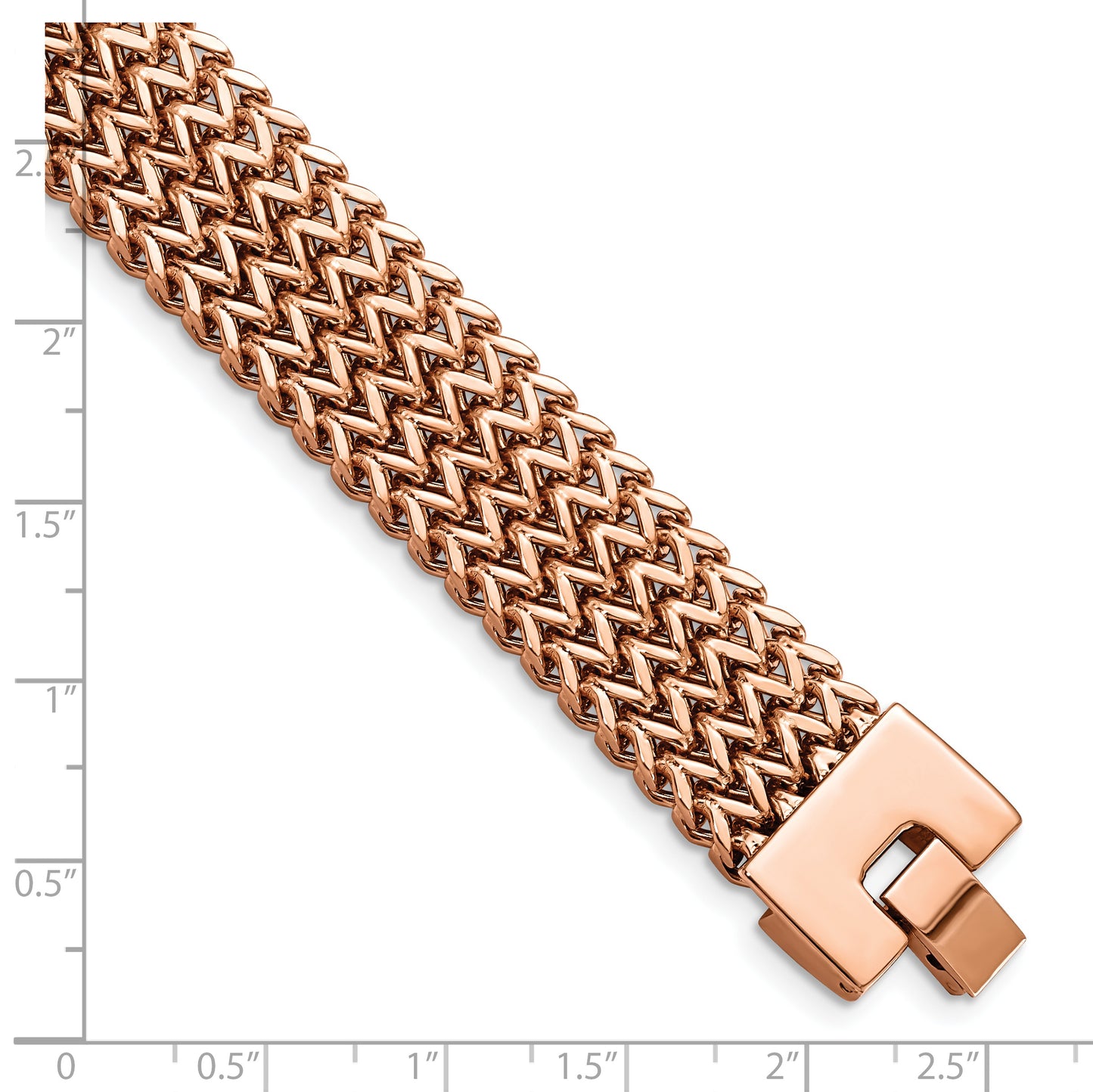 Chisel Brand Jewelry, Stainless Steel Brushed Rose IP-plated Woven Men's Bracelet