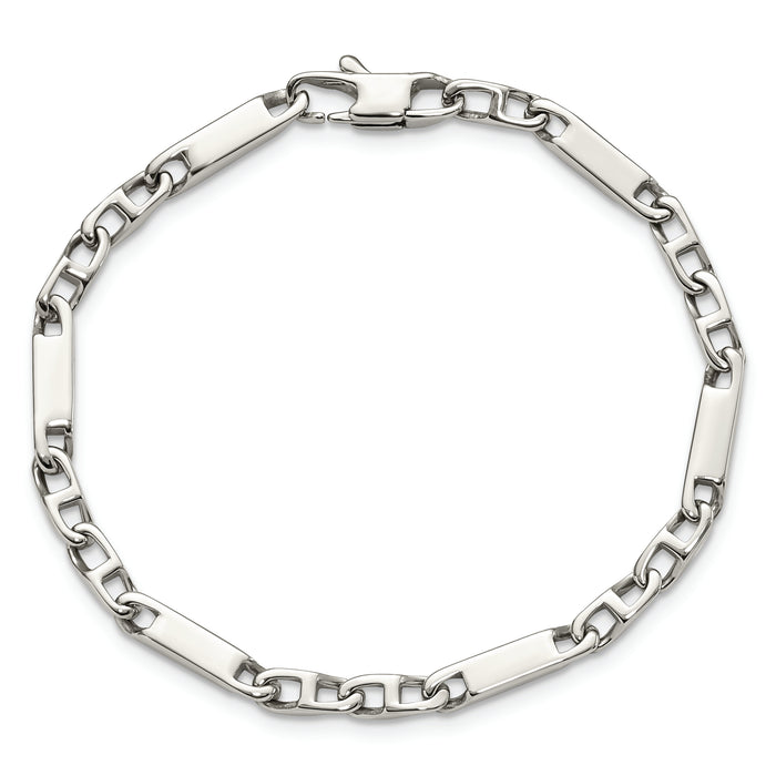 Chisel Brand Jewelry, Stainless Steel Polished Link Bracelet