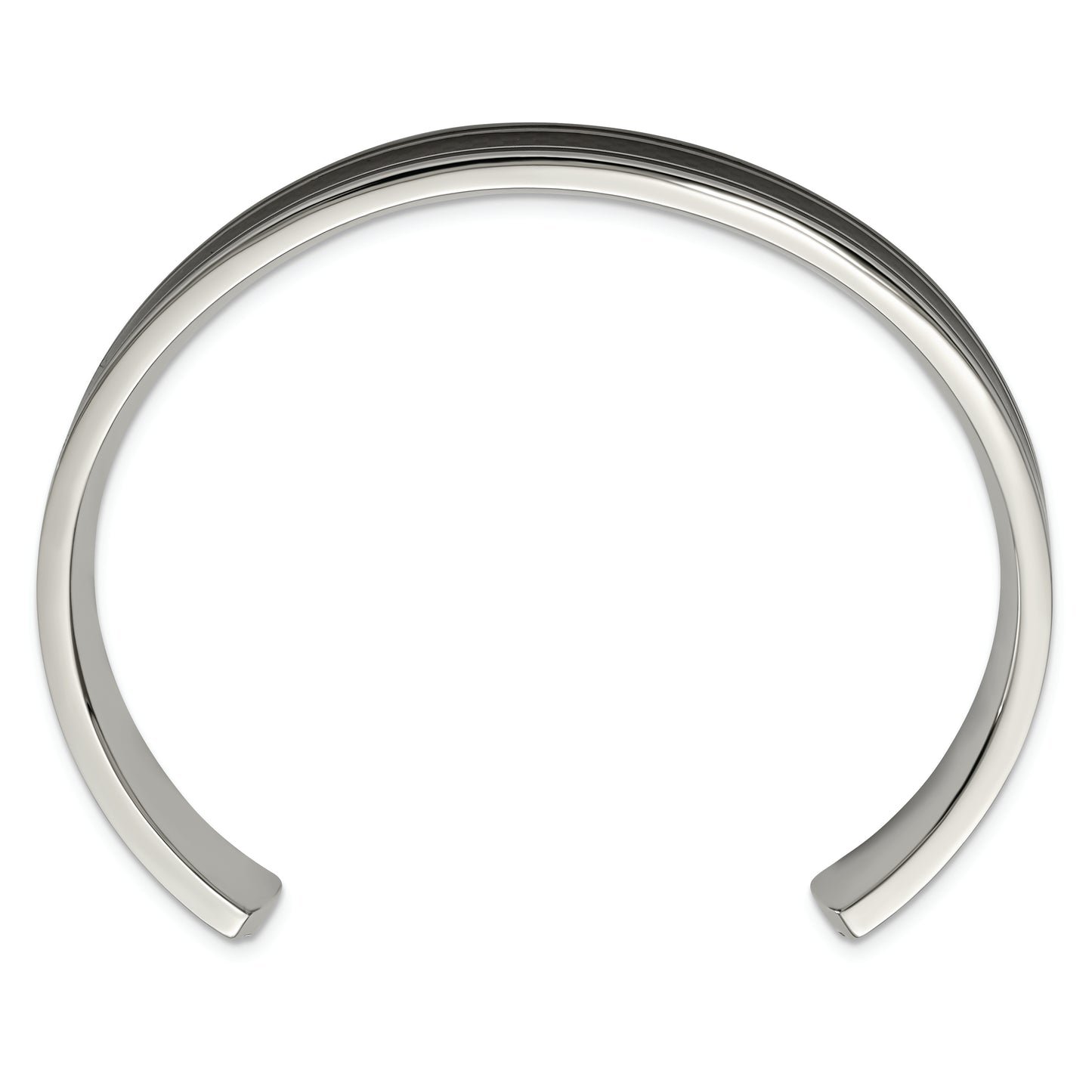 Chisel Brand Jewelry, Stainless Steel Polished Black Carbon Fiber Inlay/Black IP-plated Bangle