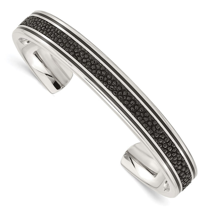 Chisel Brand Jewelry, Stainless Steel Polished Genuine Stingray Bangle
