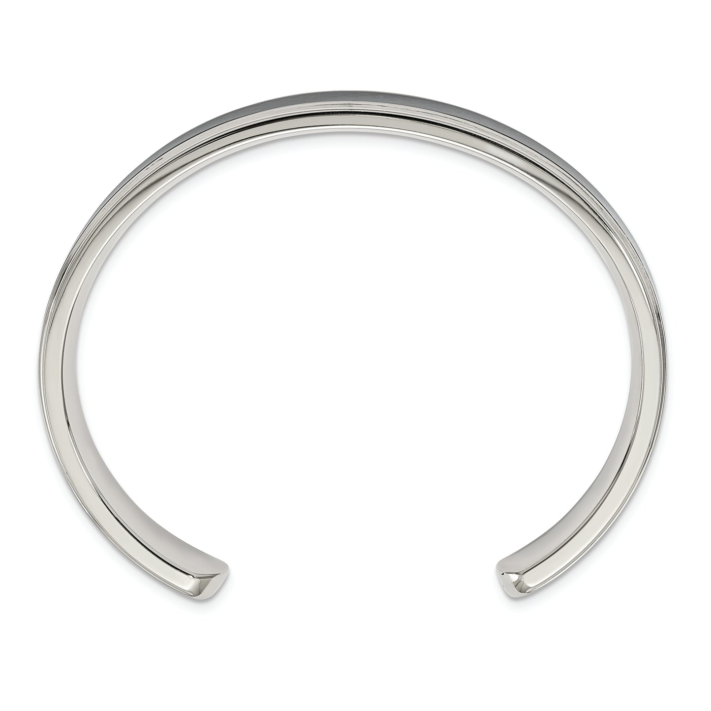 Chisel Brand Jewelry, Stainless Steel Polished Black Carbon Fiber Inlay Bangle
