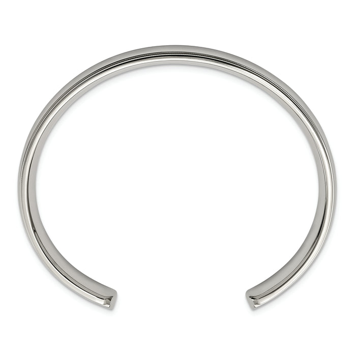 Chisel Brand Jewelry, Stainless Steel Polished and Grooved Bangle