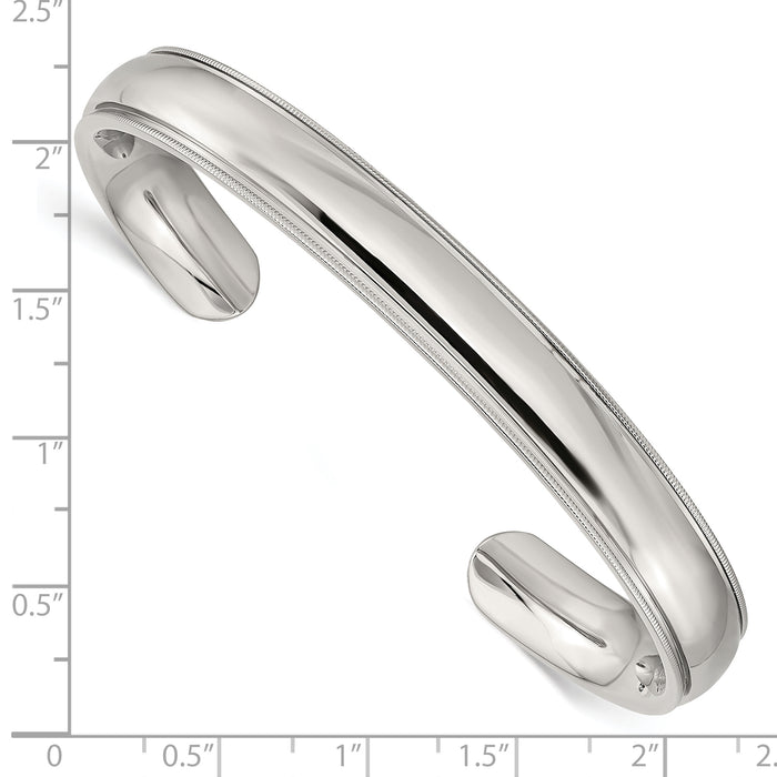 Chisel Brand Jewelry, Stainless Steel Polished and Grooved Bangle