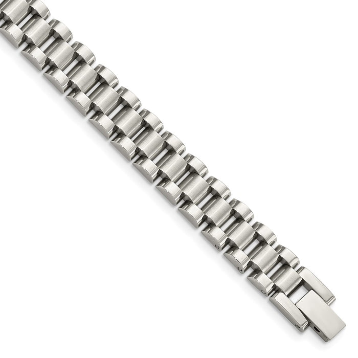 Chisel Brand Jewelry, Stainless Steel Brushed and Polished 8.5in Men's Bracelet