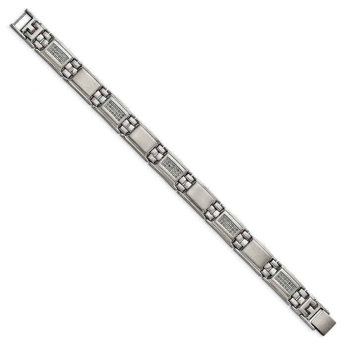 Chisel Brand Jewelry, Stainless Steel Polished/Matte 3/4ct tw. Diamond Men's Bracelet