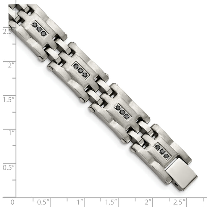 Chisel Brand Jewelry, Stainless Steel Polished/Brushed 3/4ct tw. Diamond Men's Bracelet