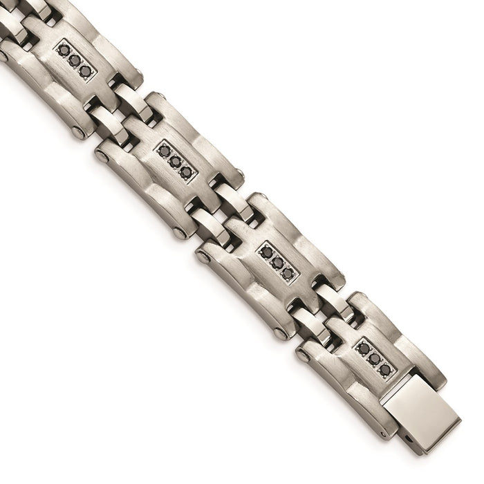 Chisel Brand Jewelry, Stainless Steel Polished/Brushed 3/4ct tw. Diamond Men's Bracelet