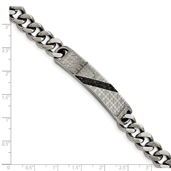 Chisel Brand Jewelry, Stainless Steel Polished .15ct tw. Diamond Men's Bracelet