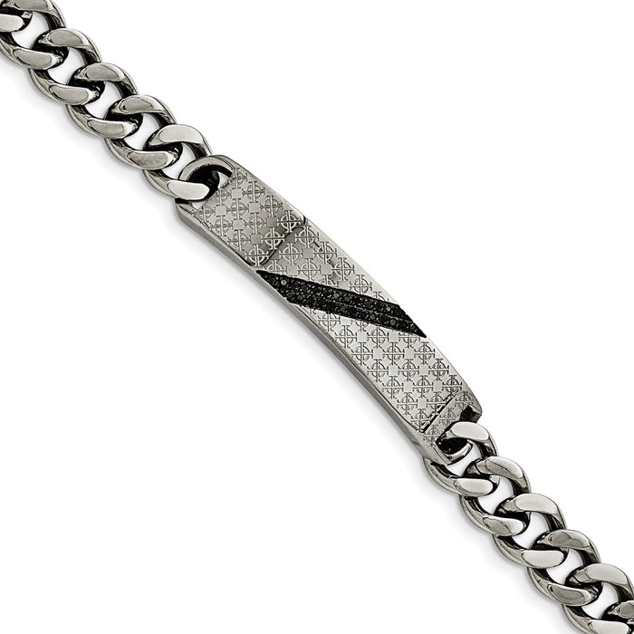 Chisel Brand Jewelry, Stainless Steel Polished .15ct tw. Diamond Men's Bracelet