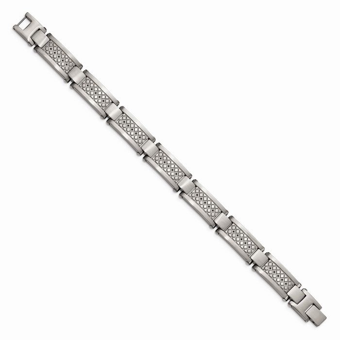 Chisel Brand Jewelry, Stainless Steel Matte/Antiqued 1/10ct.tw Black Diamond Men's Bracelet