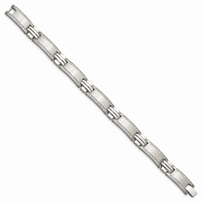 Chisel Brand Jewelry, Stainless Steel Polished/Brushed 1ct tw. Diamond Men's Bracelet