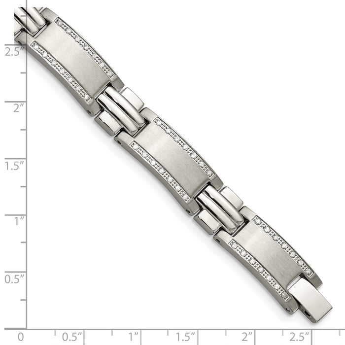 Chisel Brand Jewelry, Stainless Steel Polished/Brushed 1ct tw. Diamond Men's Bracelet