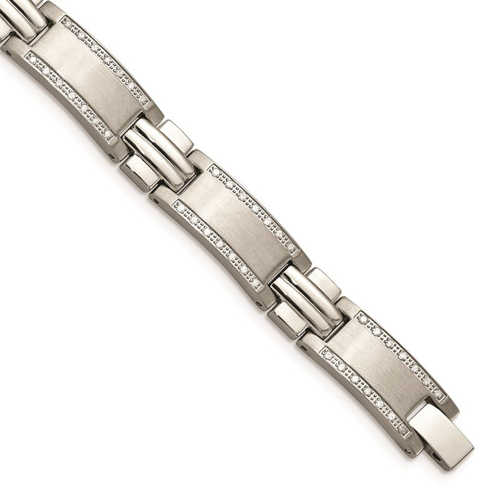 Chisel Brand Jewelry, Stainless Steel Polished/Brushed 1ct tw. Diamond Men's Bracelet