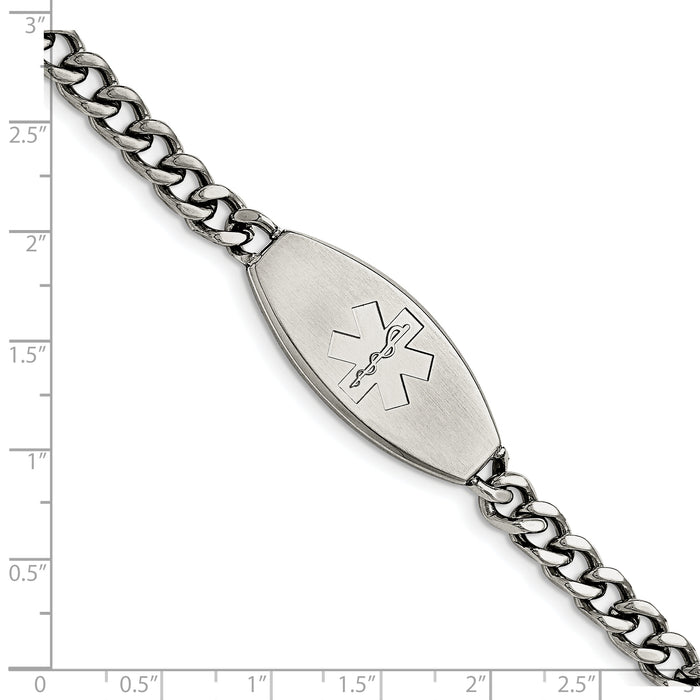 Chisel Brand Jewelry, Stainless Steel Brushed Medical ID Bracelet