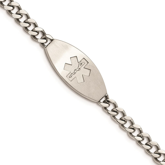 Chisel Brand Jewelry, Stainless Steel Brushed Medical ID Bracelet