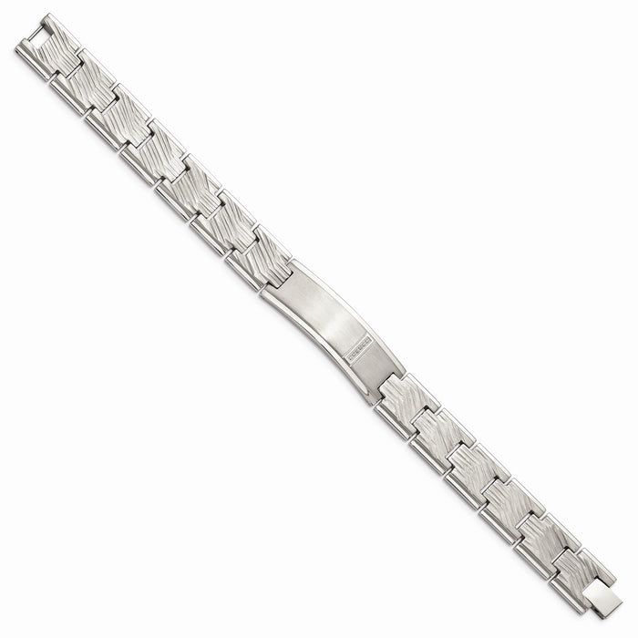 Chisel Brand Jewelry, Stainless Steel Polished and Matte CZ Men's Bracelet