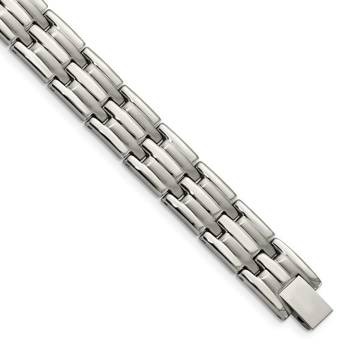 Chisel Brand Jewelry, Stainless Steel Brushed and Polished 8.5in Men's Bracelet