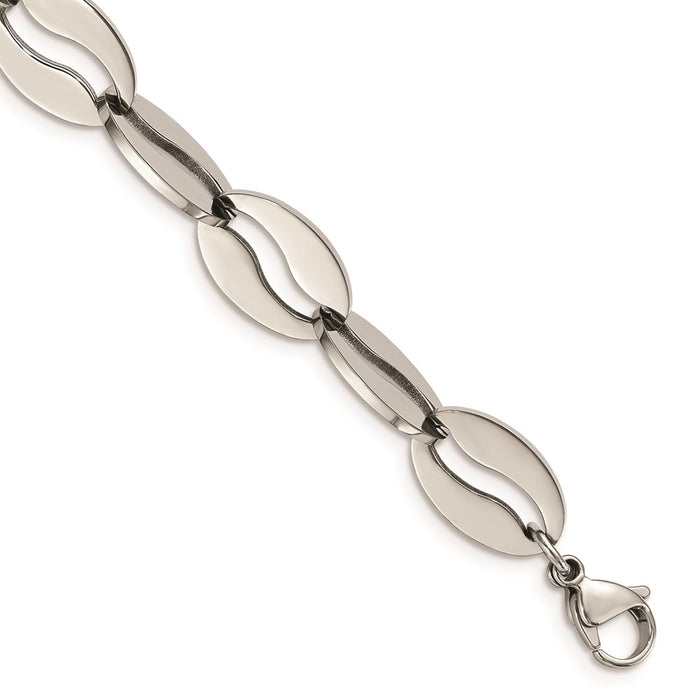 Chisel Brand Jewelry, Stainless Steel Polished Heart Bracelet