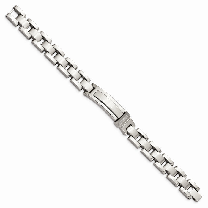 Chisel Brand Jewelry, Stainless Steel Brushed & Polished with CZs Men's Bracelet