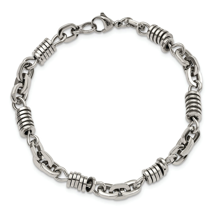 Chisel Brand Jewelry, Stainless Steel Polished 9in Men's Bracelet