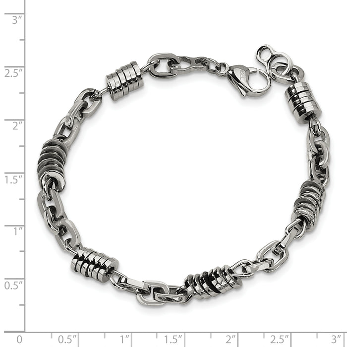 Chisel Brand Jewelry, Stainless Steel Polished 9in Men's Bracelet