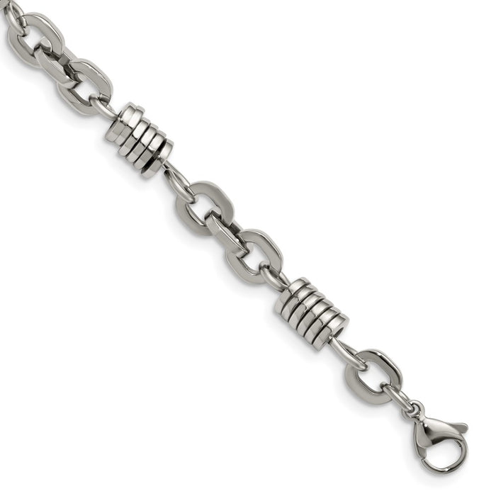 Chisel Brand Jewelry, Stainless Steel Polished 9in Men's Bracelet