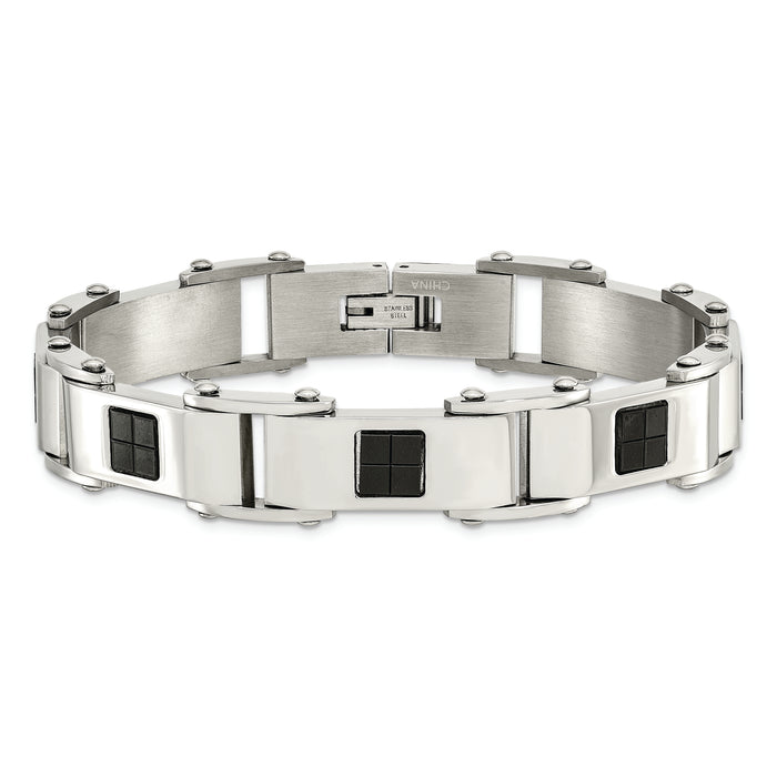 Chisel Brand Jewelry, Stainless Steel Polished Black IP-plated Men's Bracelet