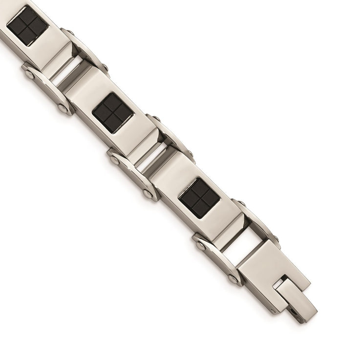 Chisel Brand Jewelry, Stainless Steel Polished Black IP-plated Men's Bracelet