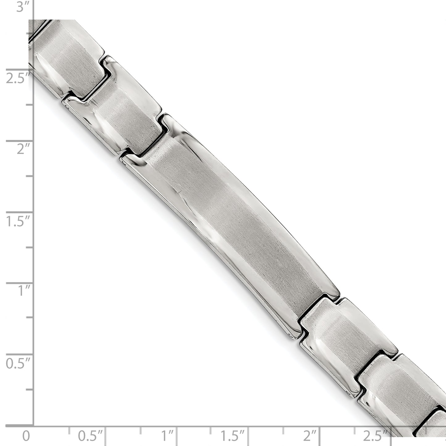 Chisel Brand Jewelry, Stainless Steel Polished and Brushed ID 8.25in Men's Bracelet