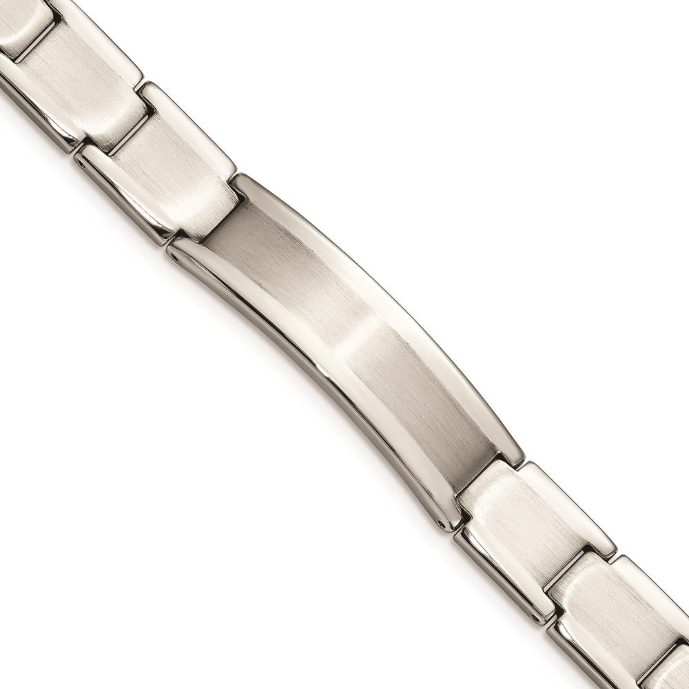 Chisel Brand Jewelry, Stainless Steel Polished and Brushed ID 8.25in Men's Bracelet