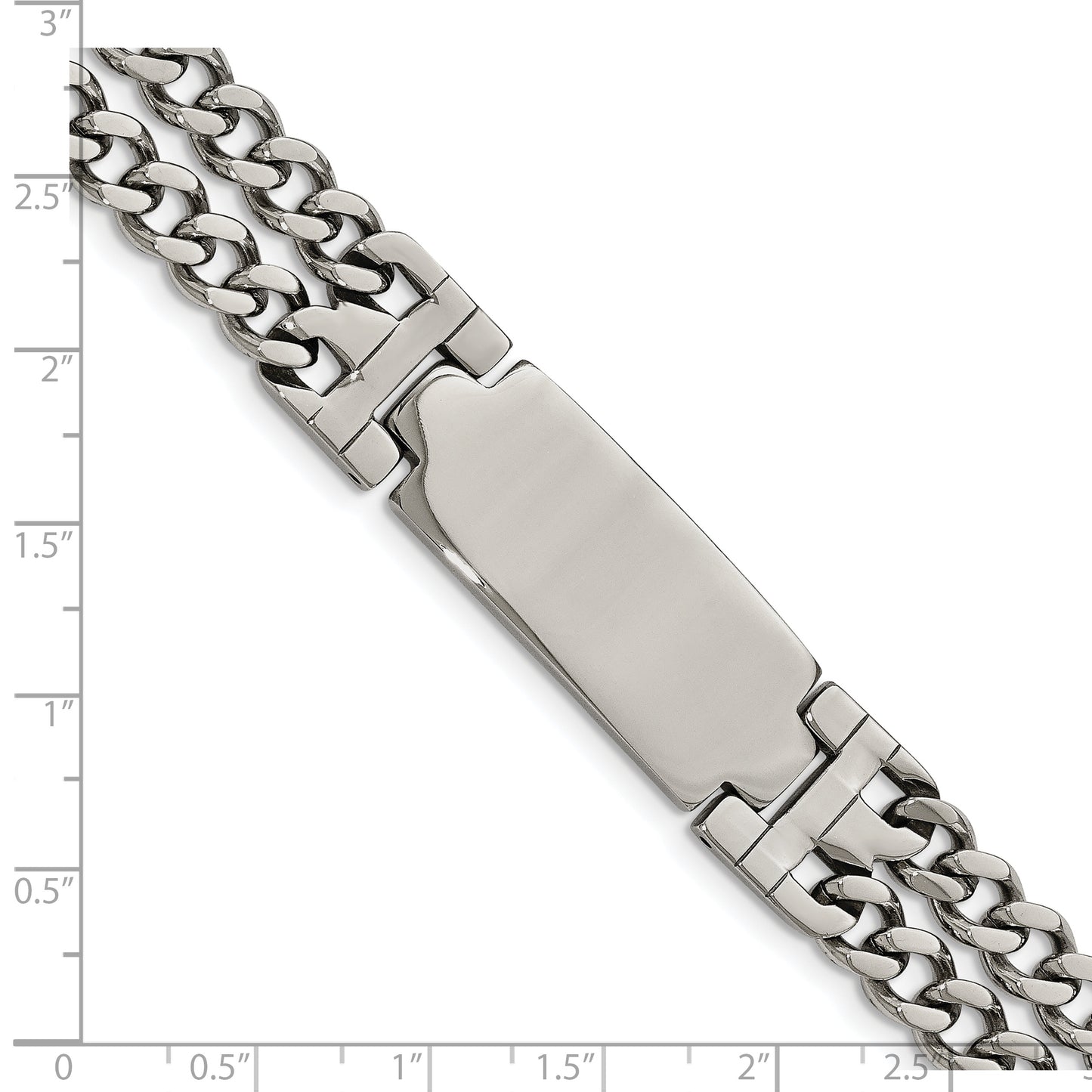 Chisel Brand Jewelry, Stainless Steel Polished Adjustable 7.75 with 1/2 inch ext. ID Men's Bracelet