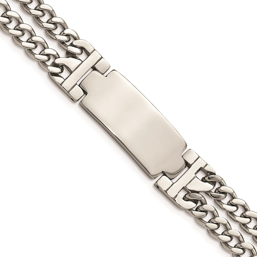 Chisel Brand Jewelry, Stainless Steel Polished Adjustable 7.75 with 1/2 inch ext. ID Men's Bracelet