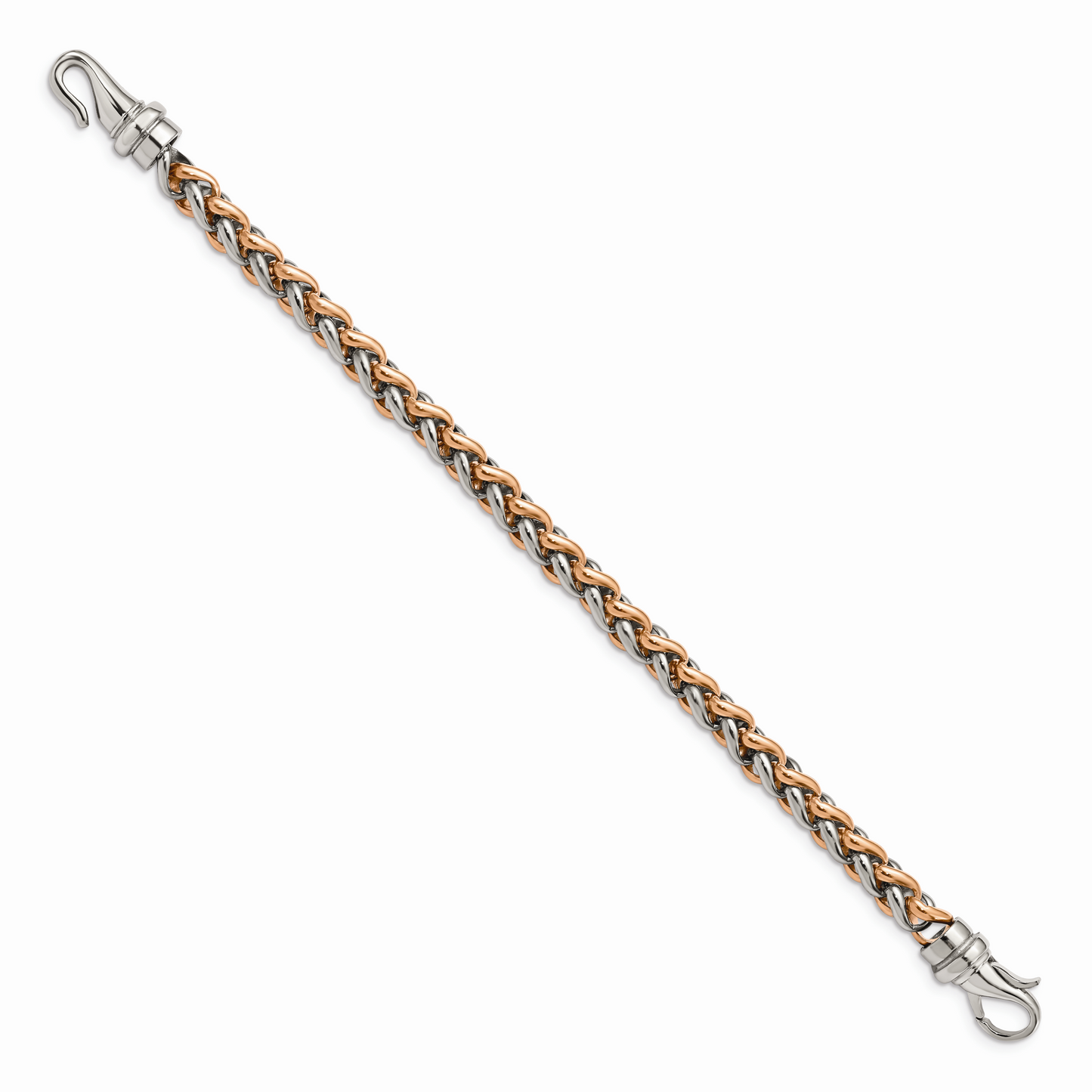 Chisel Brand Jewelry, Stainless Steel Polished Rose IP-plated 8.5in Men's Bracelet