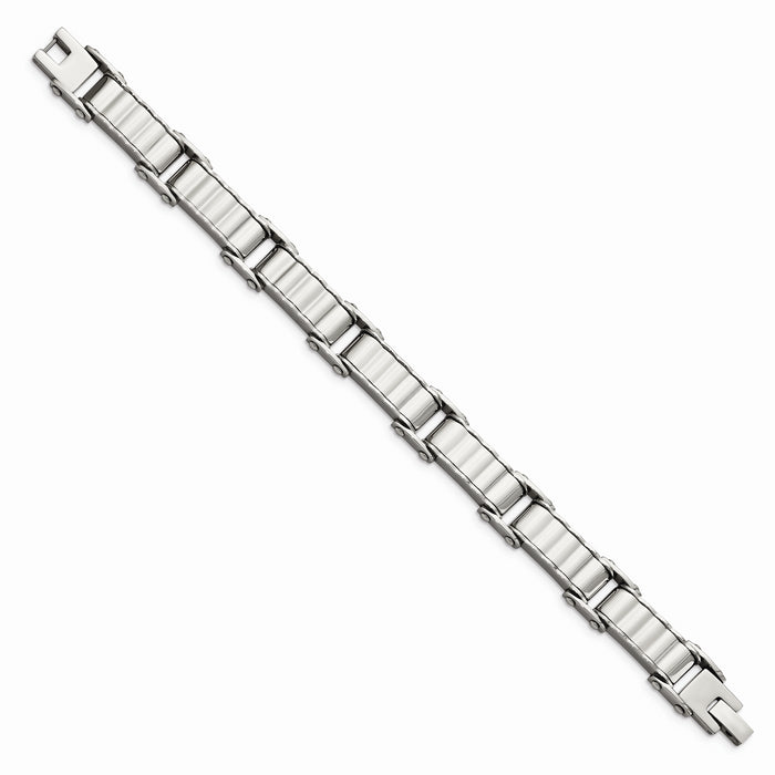 Chisel Brand Jewelry, Stainless Steel Polished and Brushed Back Men's Bracelet