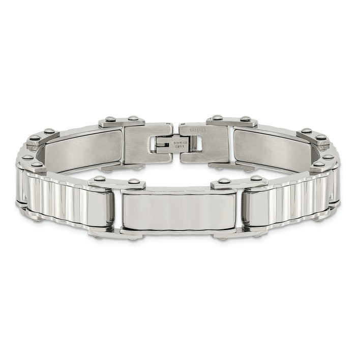 Chisel Brand Jewelry, Stainless Steel Polished and Brushed Back Men's Bracelet