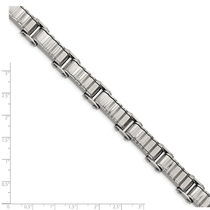 Chisel Brand Jewelry, Stainless Steel Polished and Brushed Back Men's Bracelet