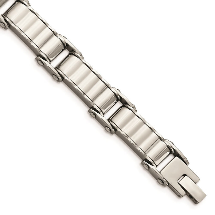 Chisel Brand Jewelry, Stainless Steel Polished and Brushed Back Men's Bracelet