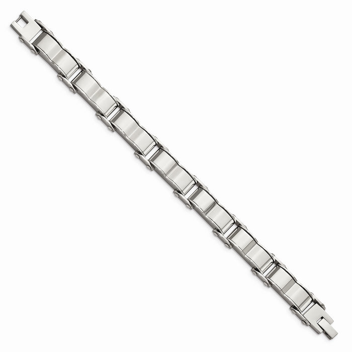 Chisel Brand Jewelry, Stainless Steel Polished and Brushed Back Men's Bracelet