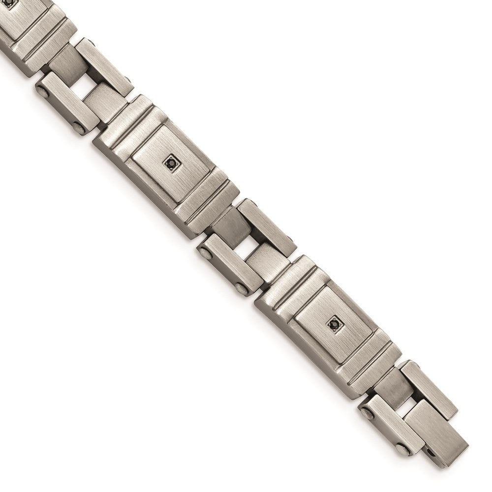 Chisel Brand Jewelry, Stainless Steel Antiqued Brushed CZ Men's Bracelet