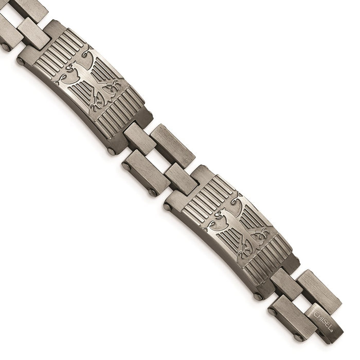 Chisel Brand Jewelry, Stainless Steel Antiqued Polished and Brushed Men's Bracelet