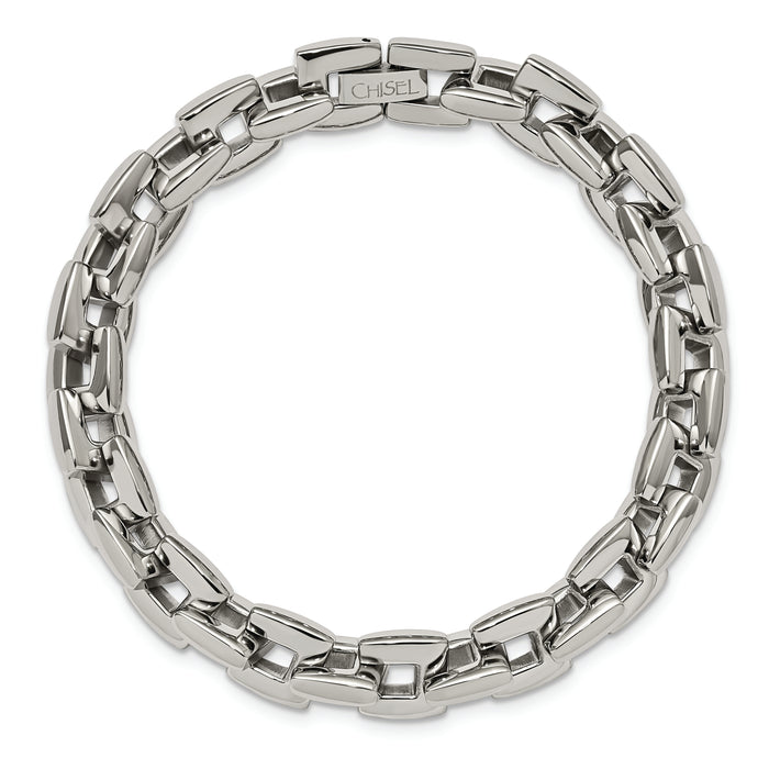 Chisel Brand Jewelry, Stainless Steel Polished 9in Men's Bracelet