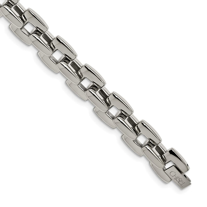 Chisel Brand Jewelry, Stainless Steel Polished 9in Men's Bracelet