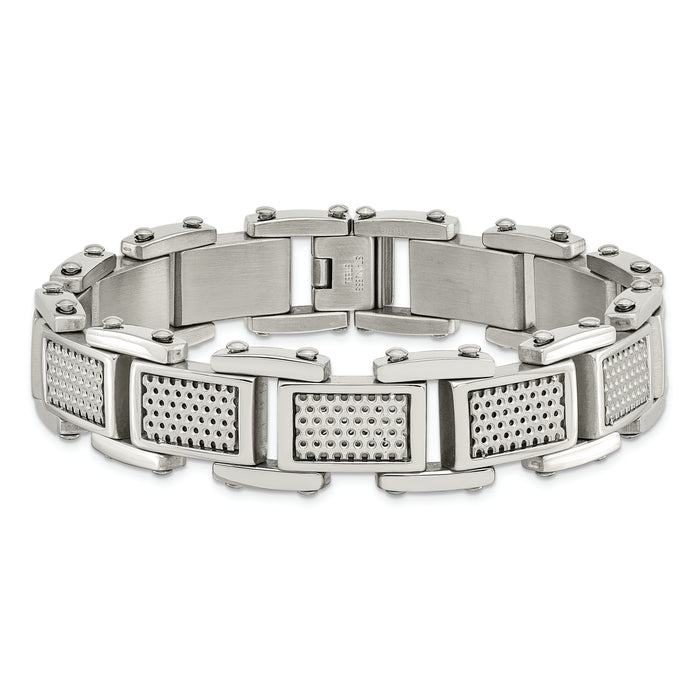 Chisel Brand Jewelry, Stainless Steel Polished and Brushed Men's Bracelet