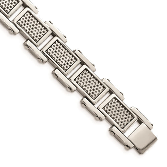 Chisel Brand Jewelry, Stainless Steel Polished and Brushed Men's Bracelet