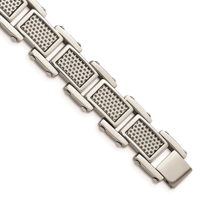 Chisel Brand Jewelry, Stainless Steel Polished and Brushed Men's Bracelet