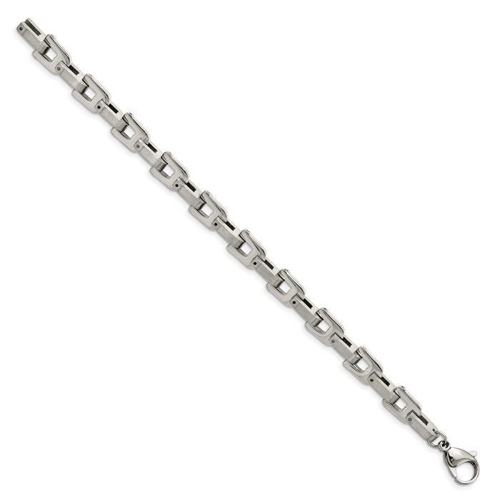 Chisel Brand Jewelry, Stainless Steel Brushed and Polished 8.5in Men's Bracelet