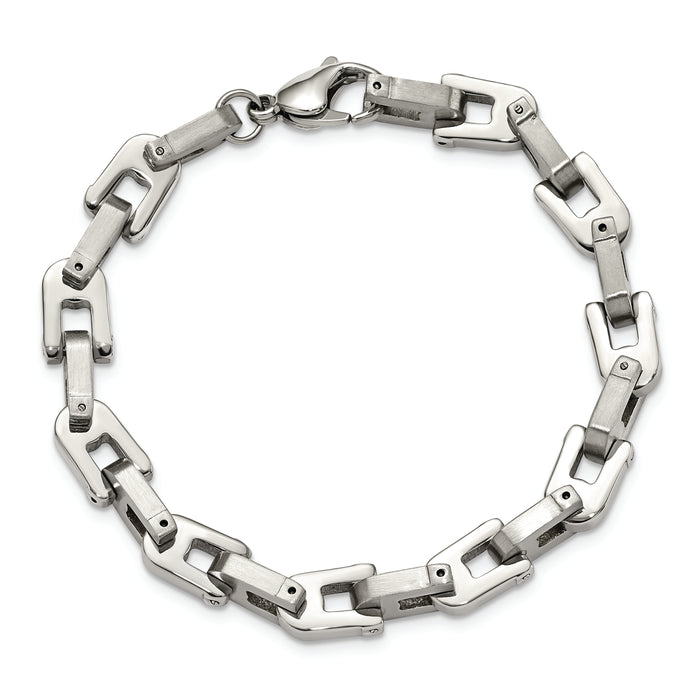 Chisel Brand Jewelry, Stainless Steel Brushed and Polished 8.5in Men's Bracelet