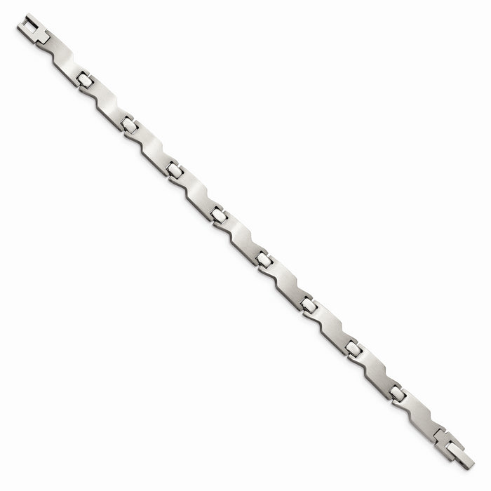Chisel Brand Jewelry, Stainless Steel Brushed and Polished 8in Bracelet